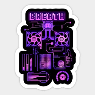 Breath Circuit cyberpunk neon Sticker